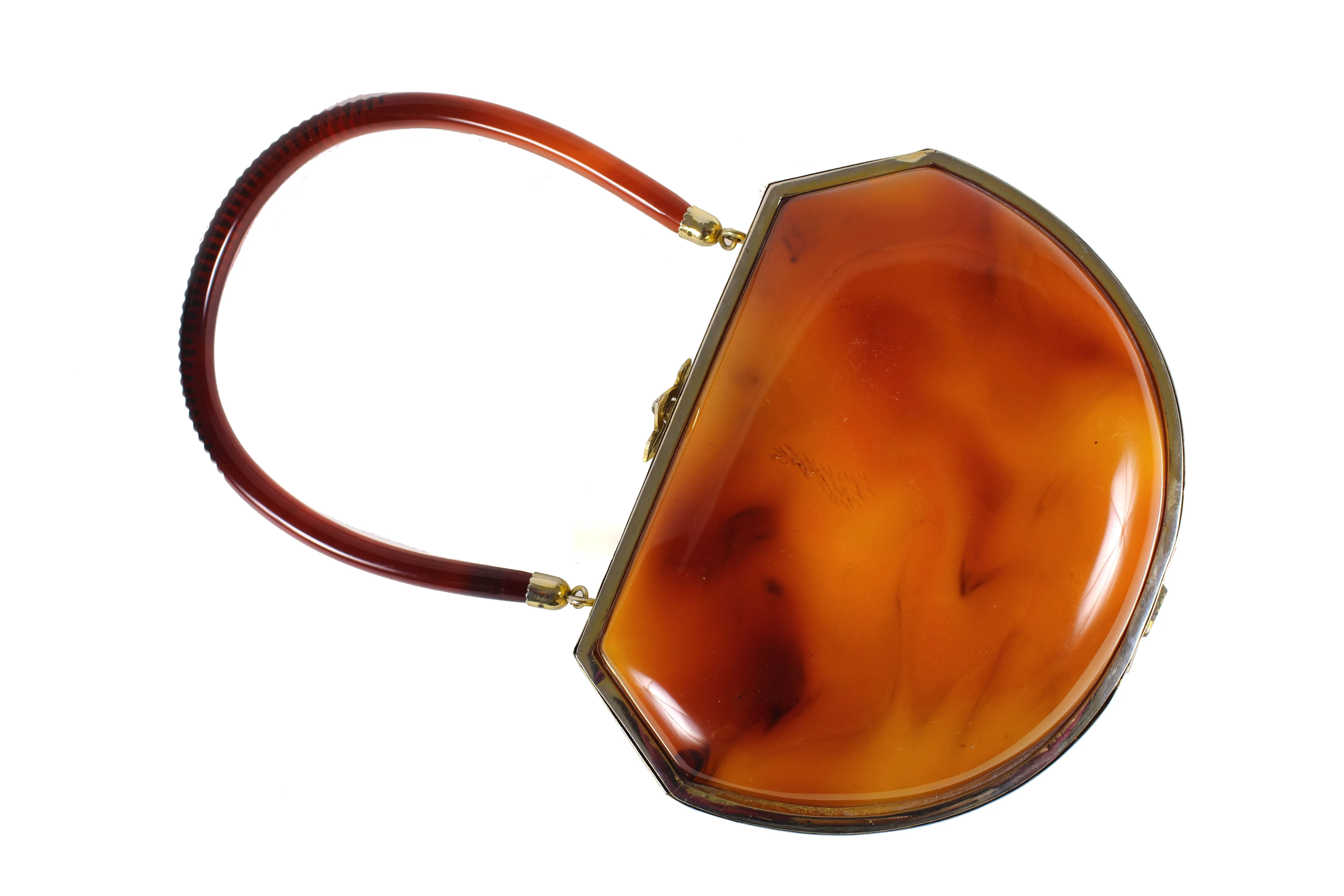 Lucite vanity purse tortoiseshell finish