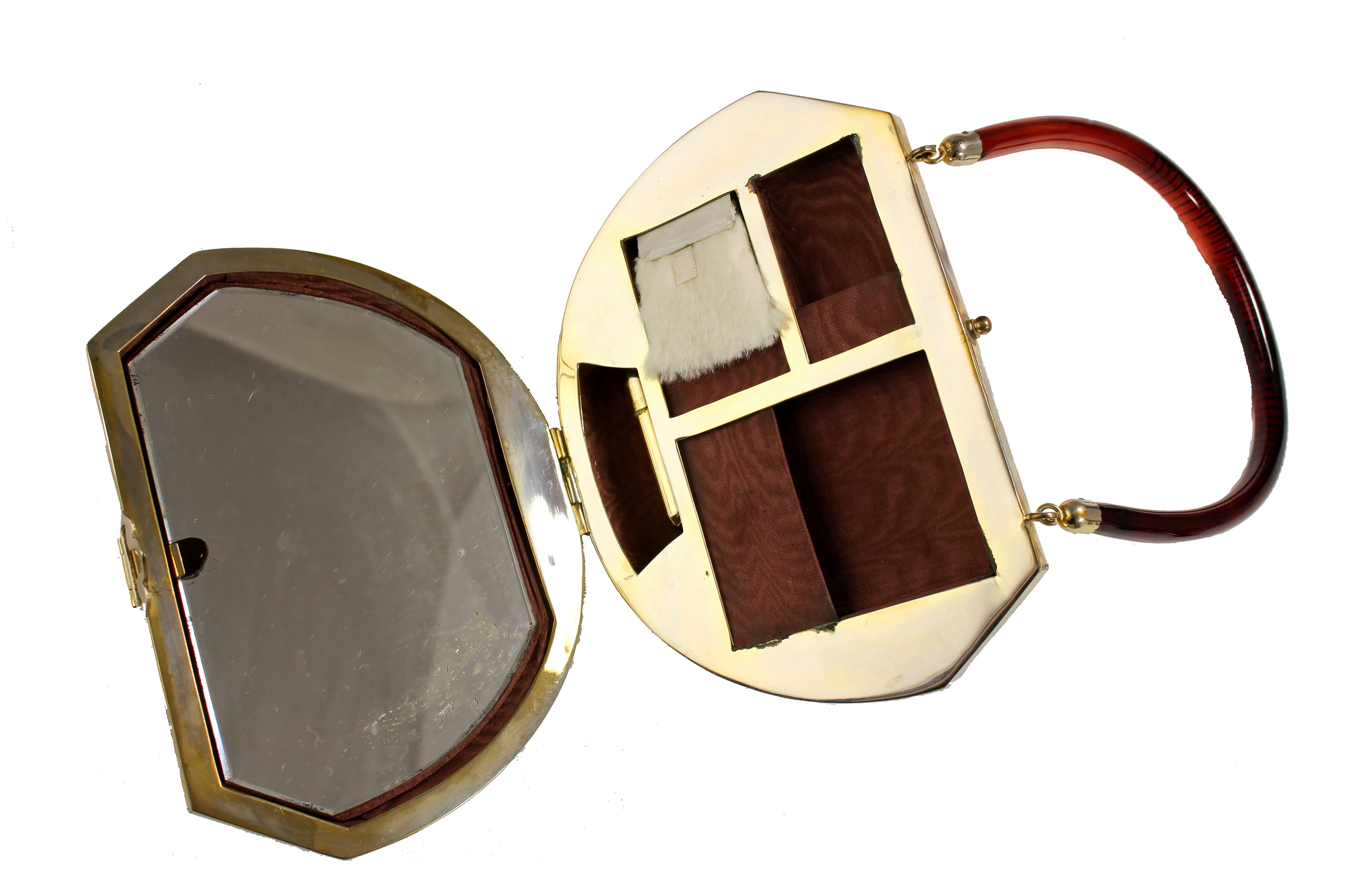 Lucite vanity purse tortoiseshell finish