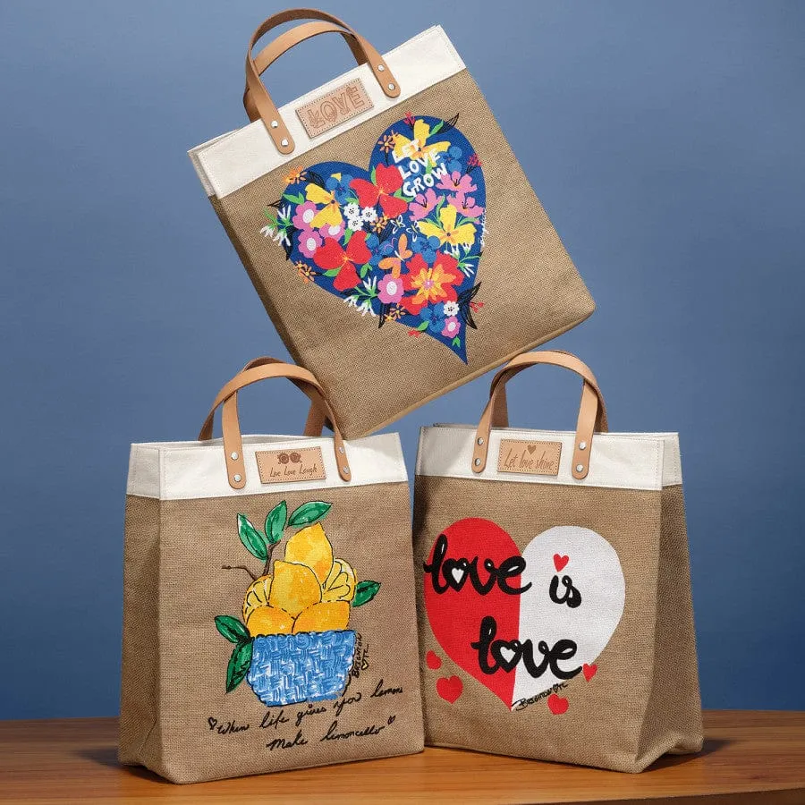 Main Squeeze Burlap Tote