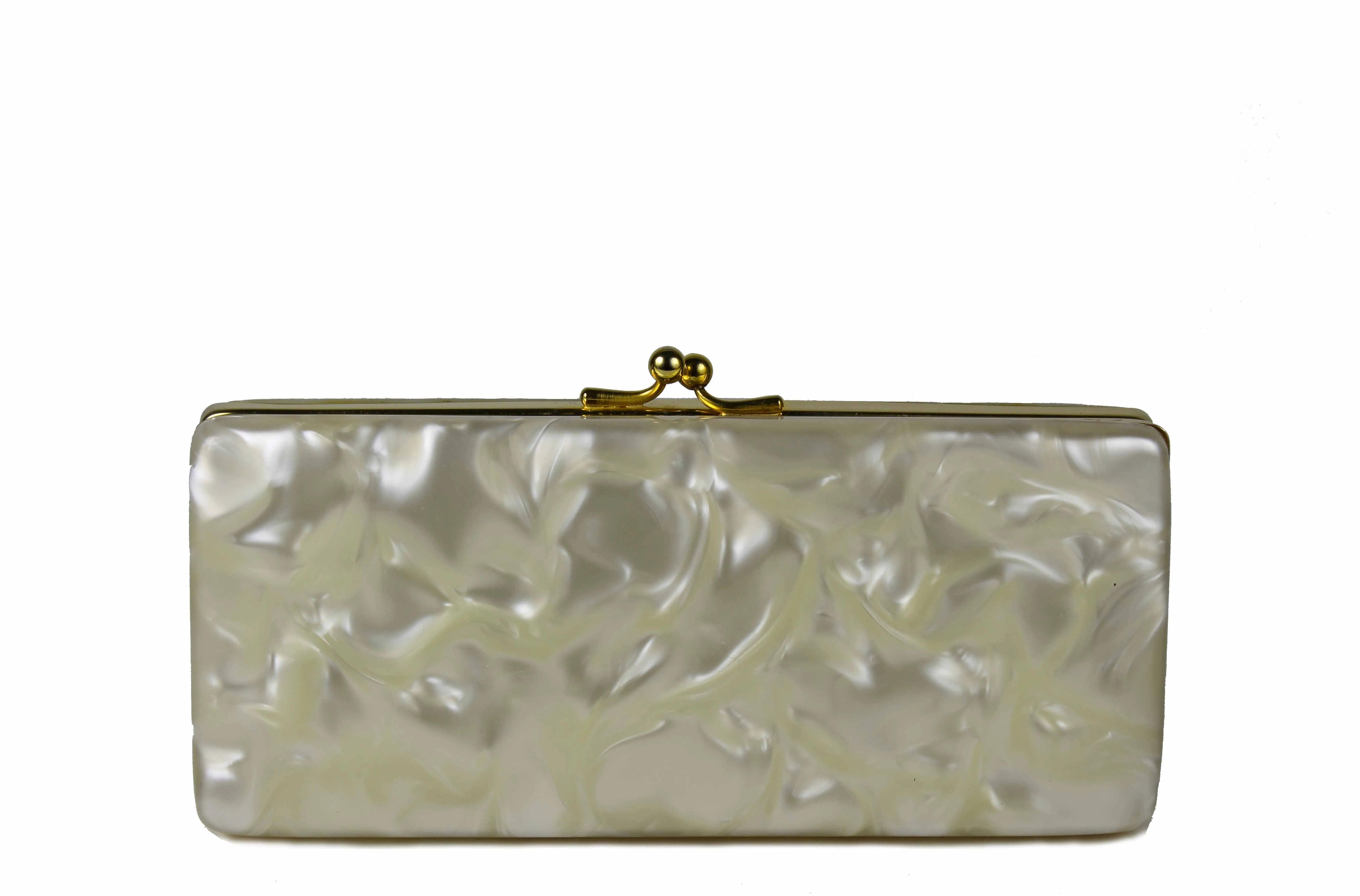 Marbre white vanity purse cluth