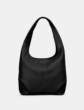 Meehan Black Leather Slouch Shoulder Bag