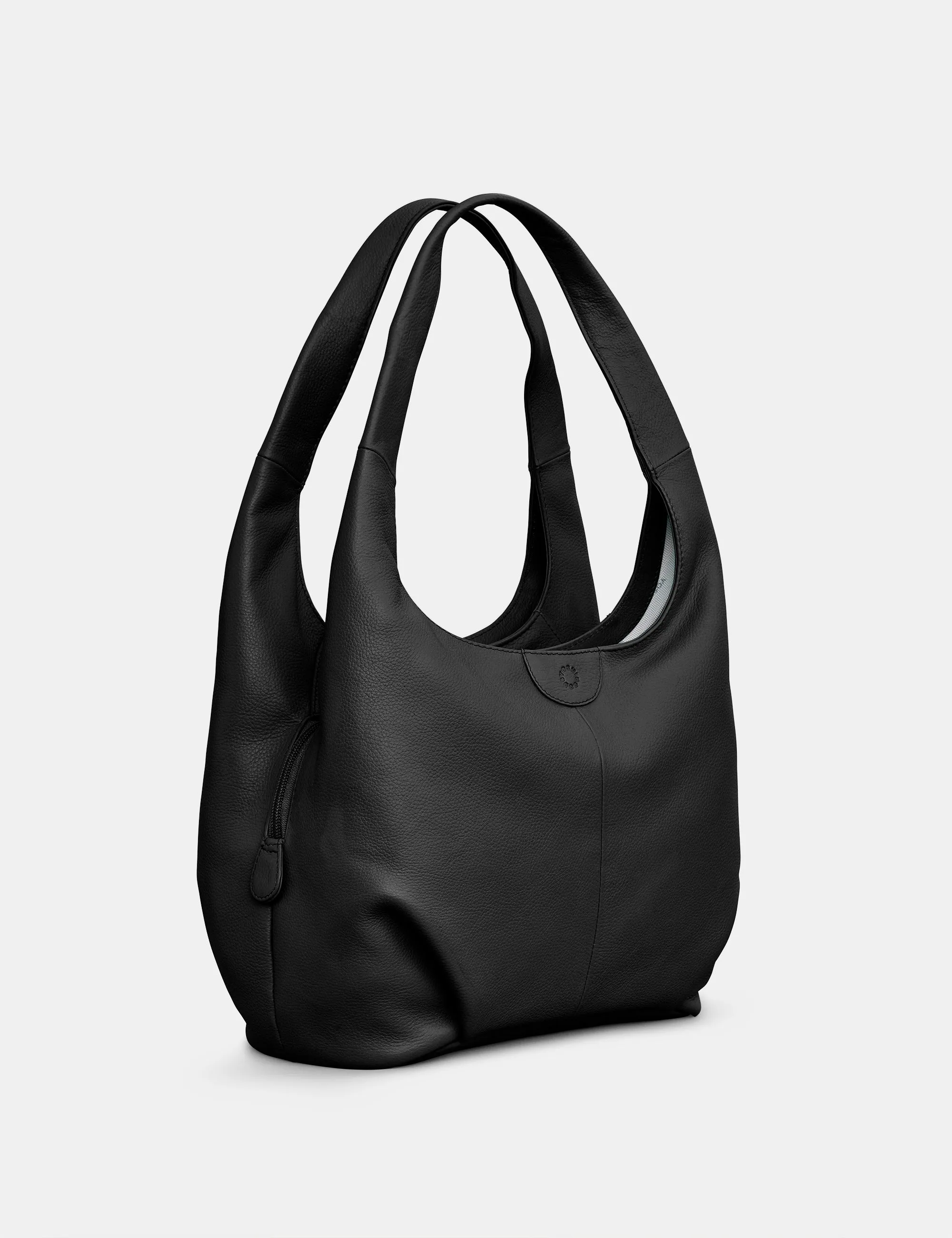 Meehan Black Leather Slouch Shoulder Bag