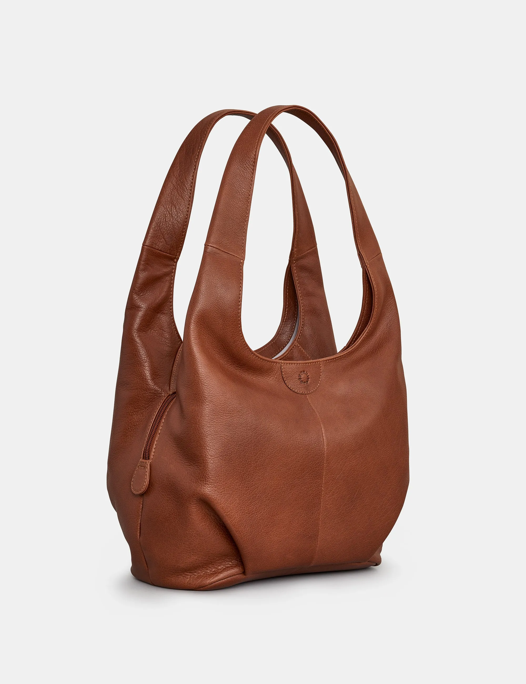 Meehan Brown Leather Slouch Shoulder Bag