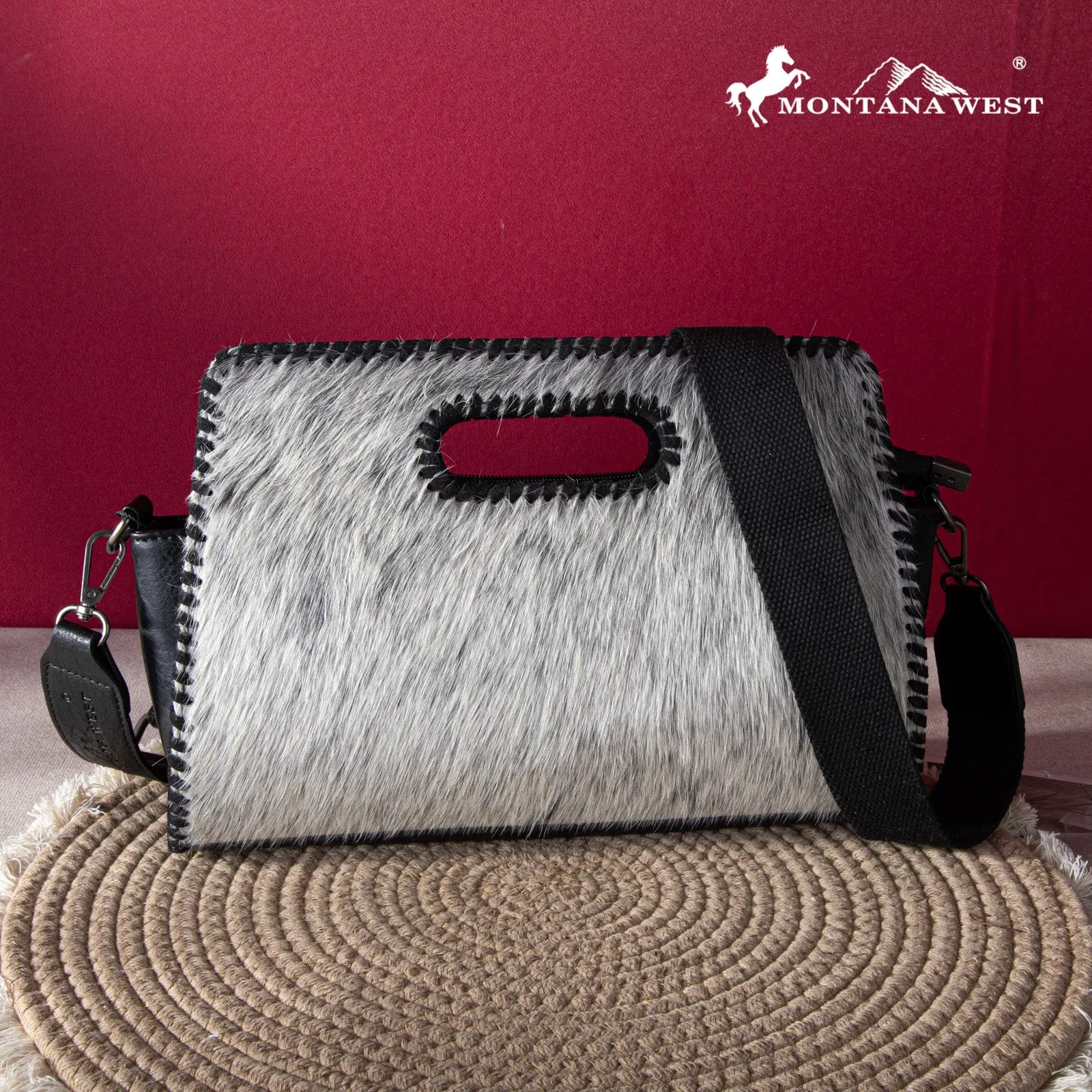 Montana West Hair-On Cowhide Crossbody Purse