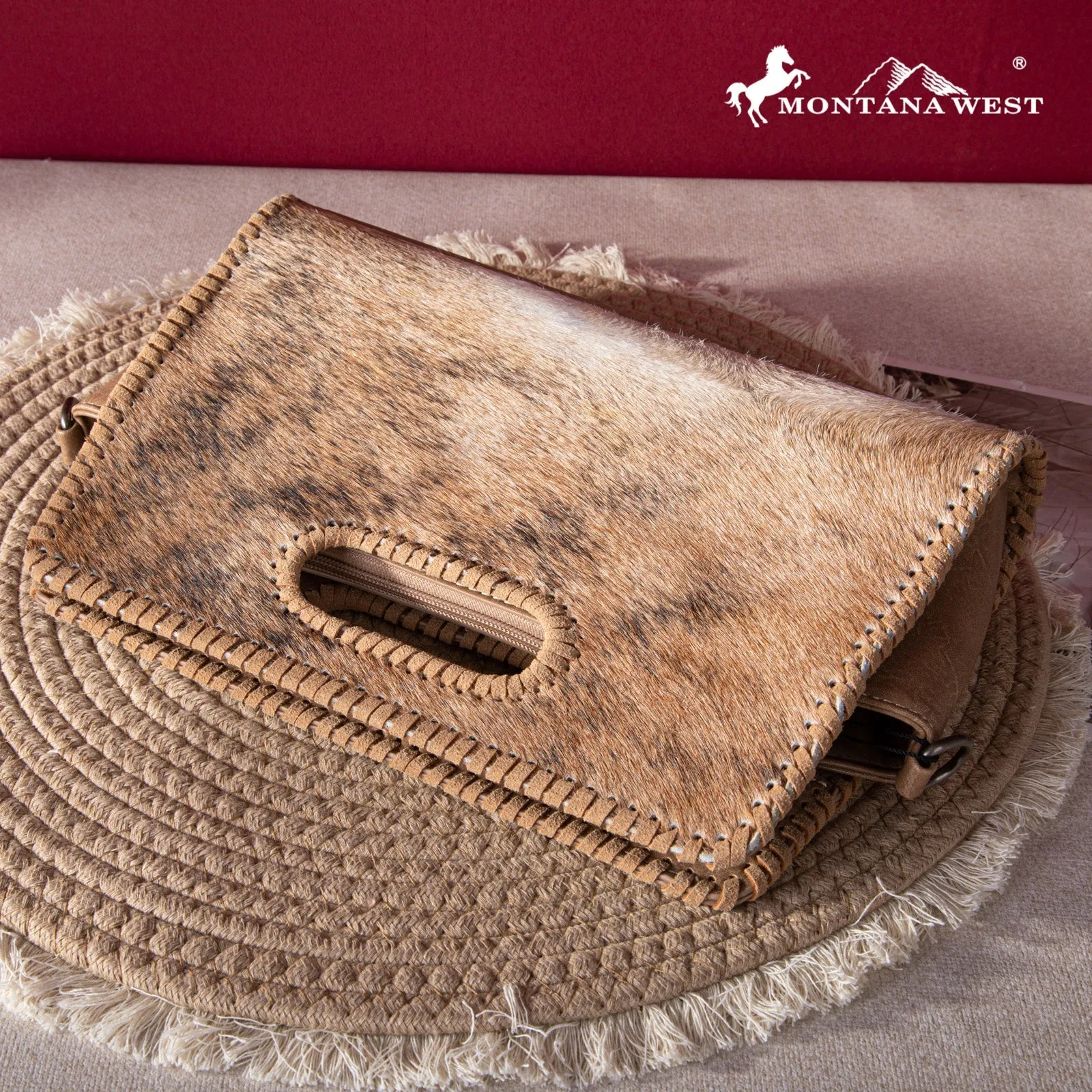 Montana West Hair-On Cowhide Crossbody Purse