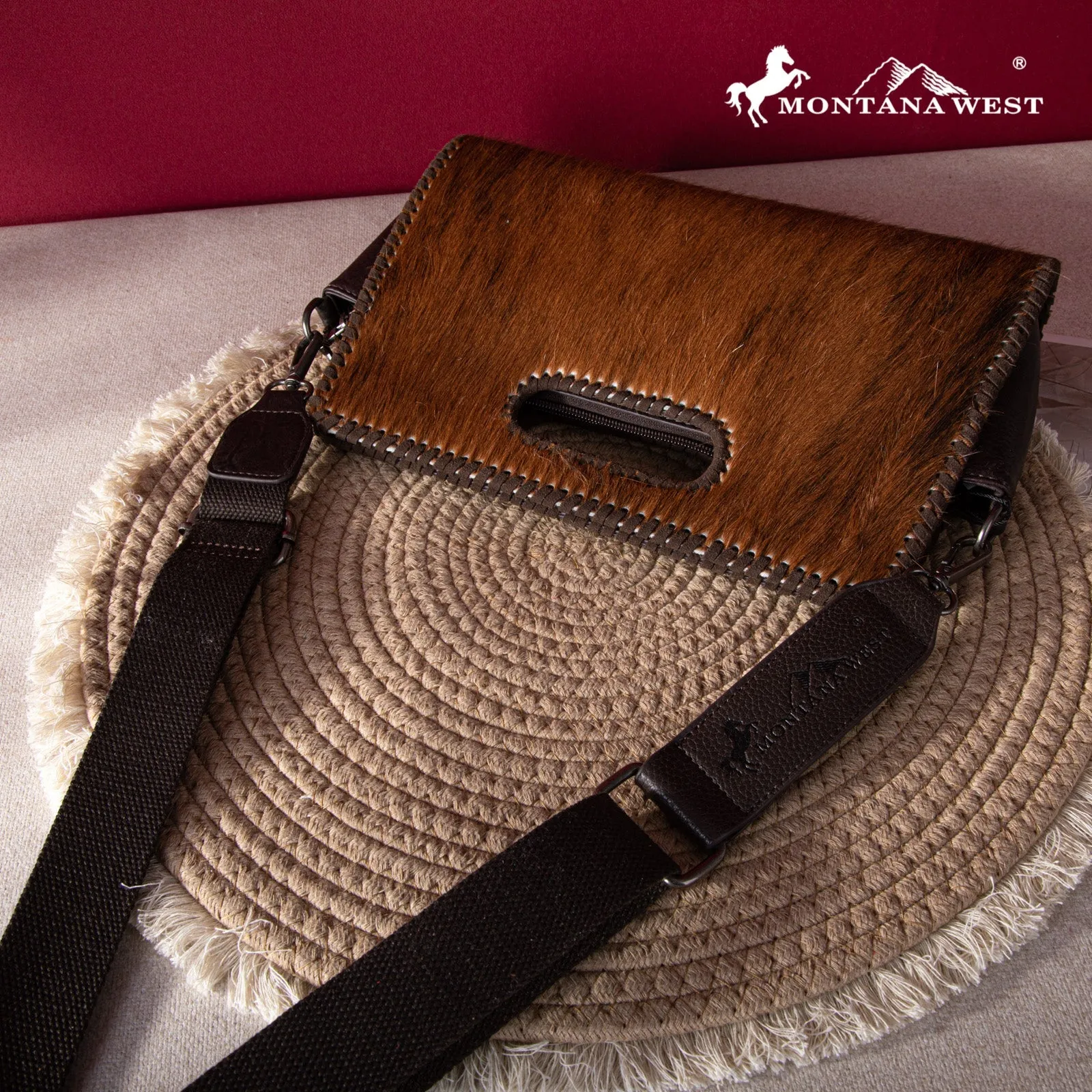 Montana West Hair-On Cowhide Crossbody Purse