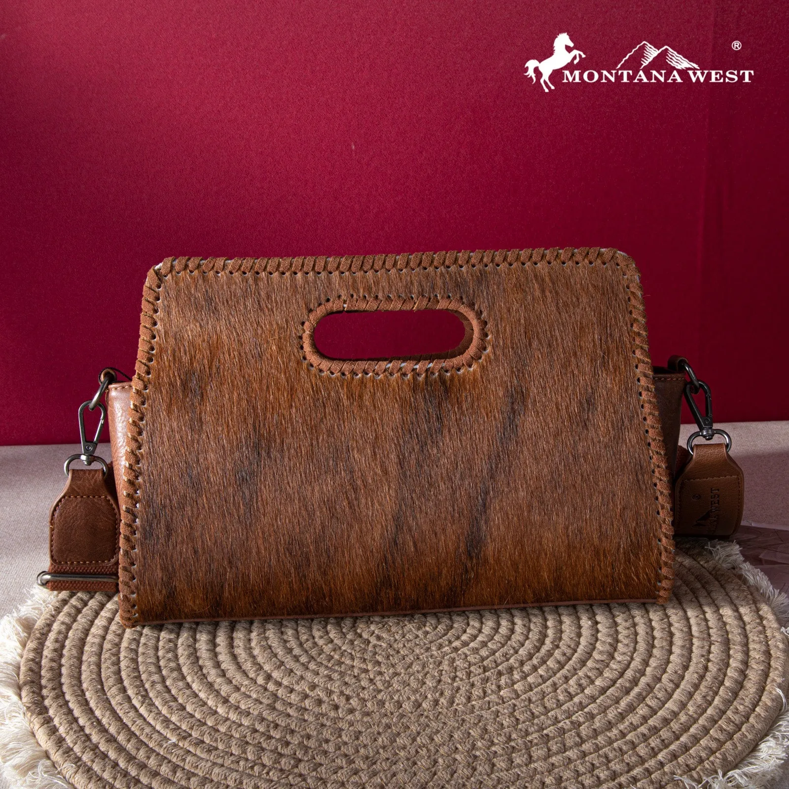 Montana West Hair-On Cowhide Crossbody Purse