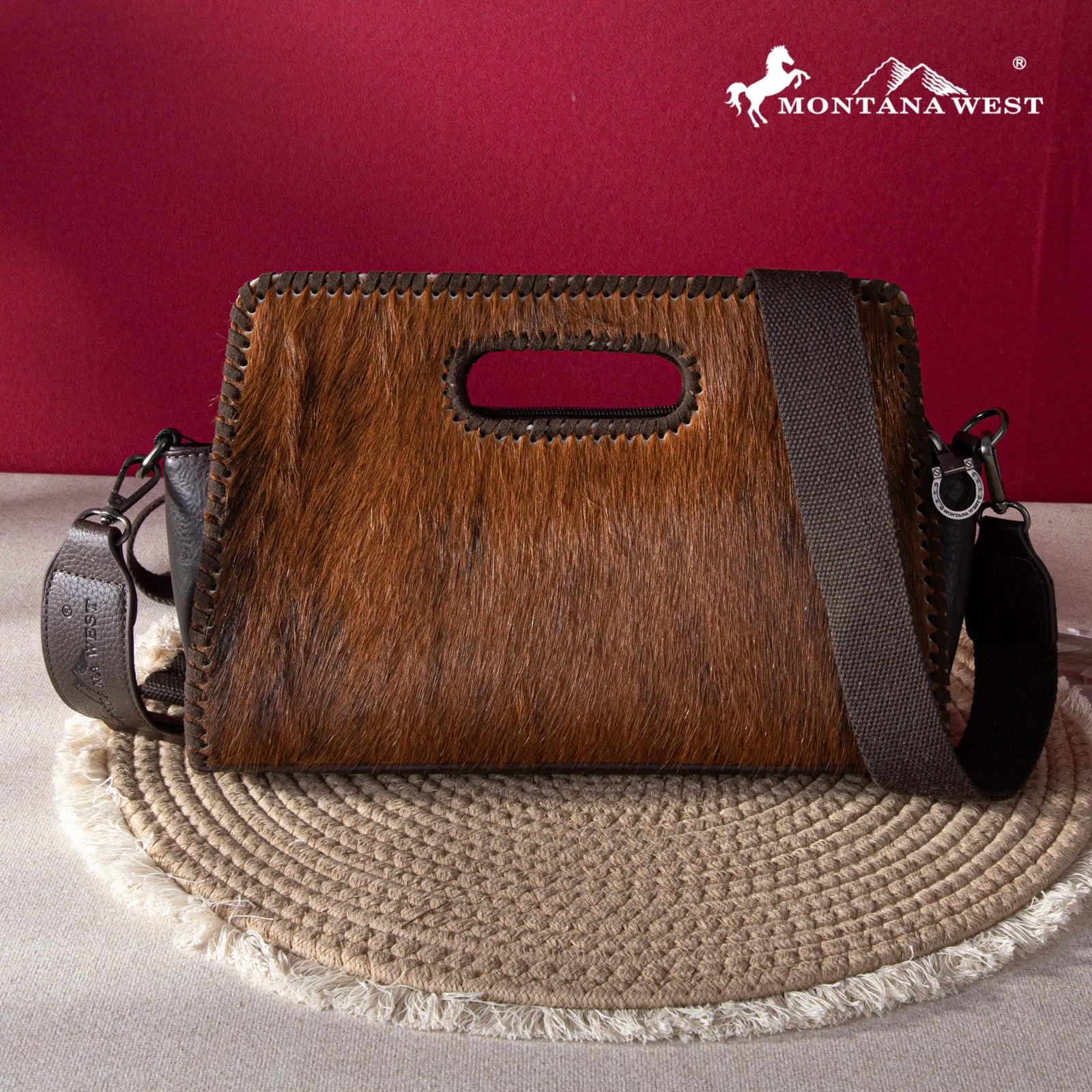 Montana West Hair-On Cowhide Crossbody Purse