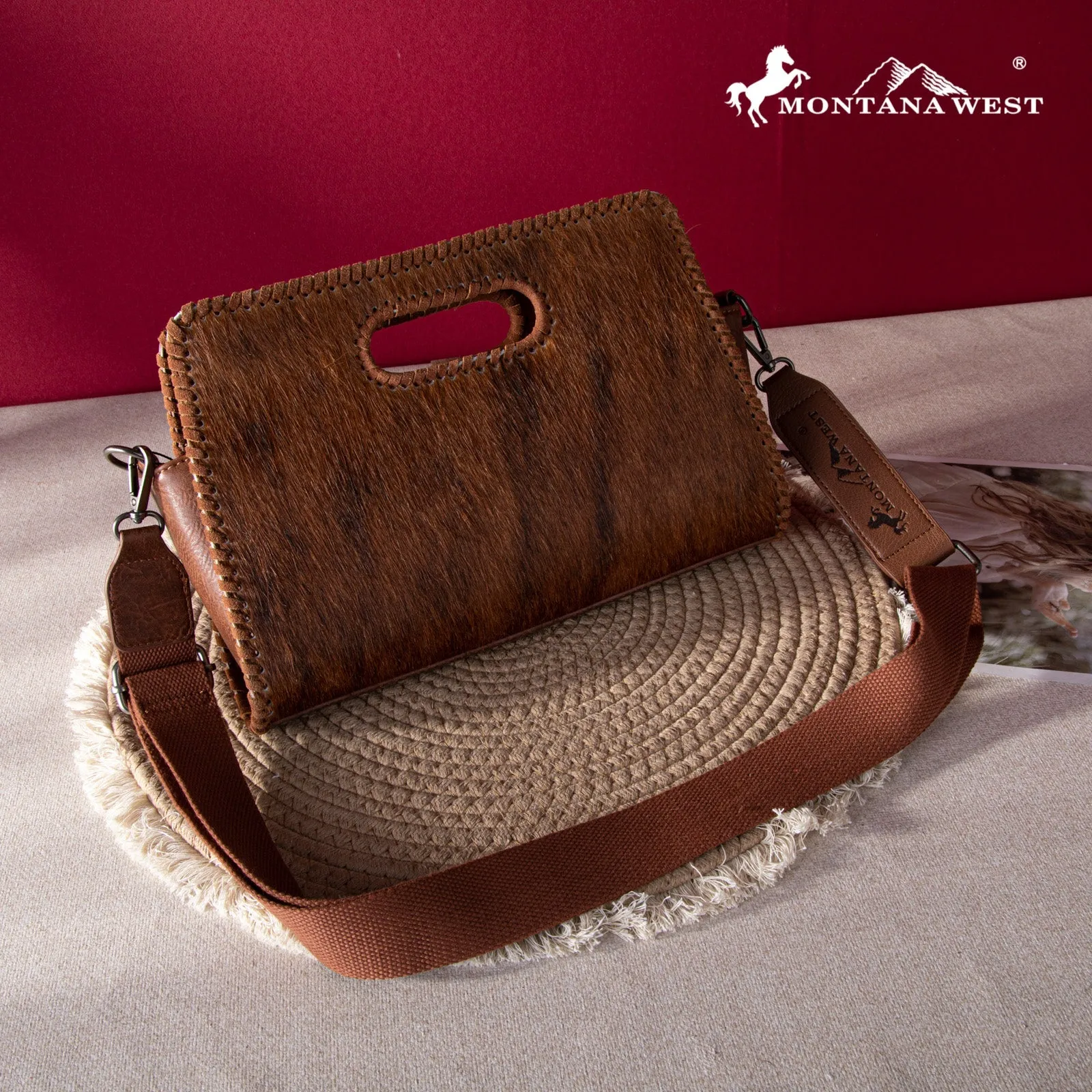 Montana West Hair-On Cowhide Crossbody Purse