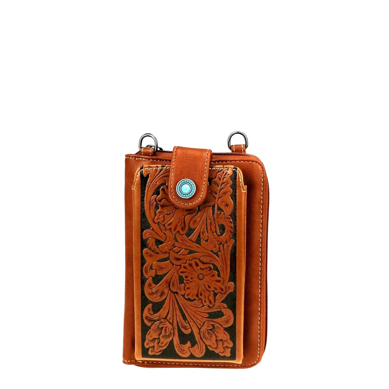 Montana West Tooled Crossbody Phone Purse