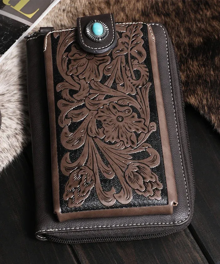 Montana West Tooled Crossbody Phone Purse