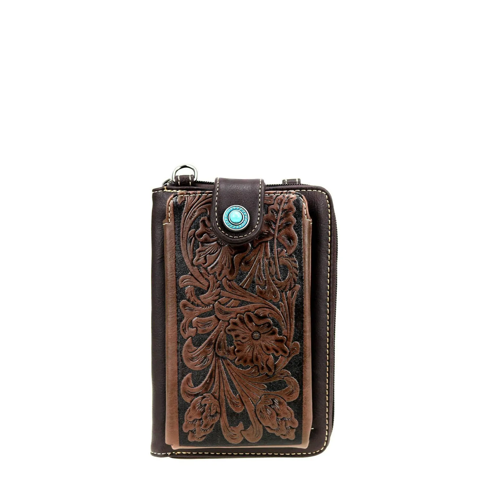 Montana West Tooled Crossbody Phone Purse