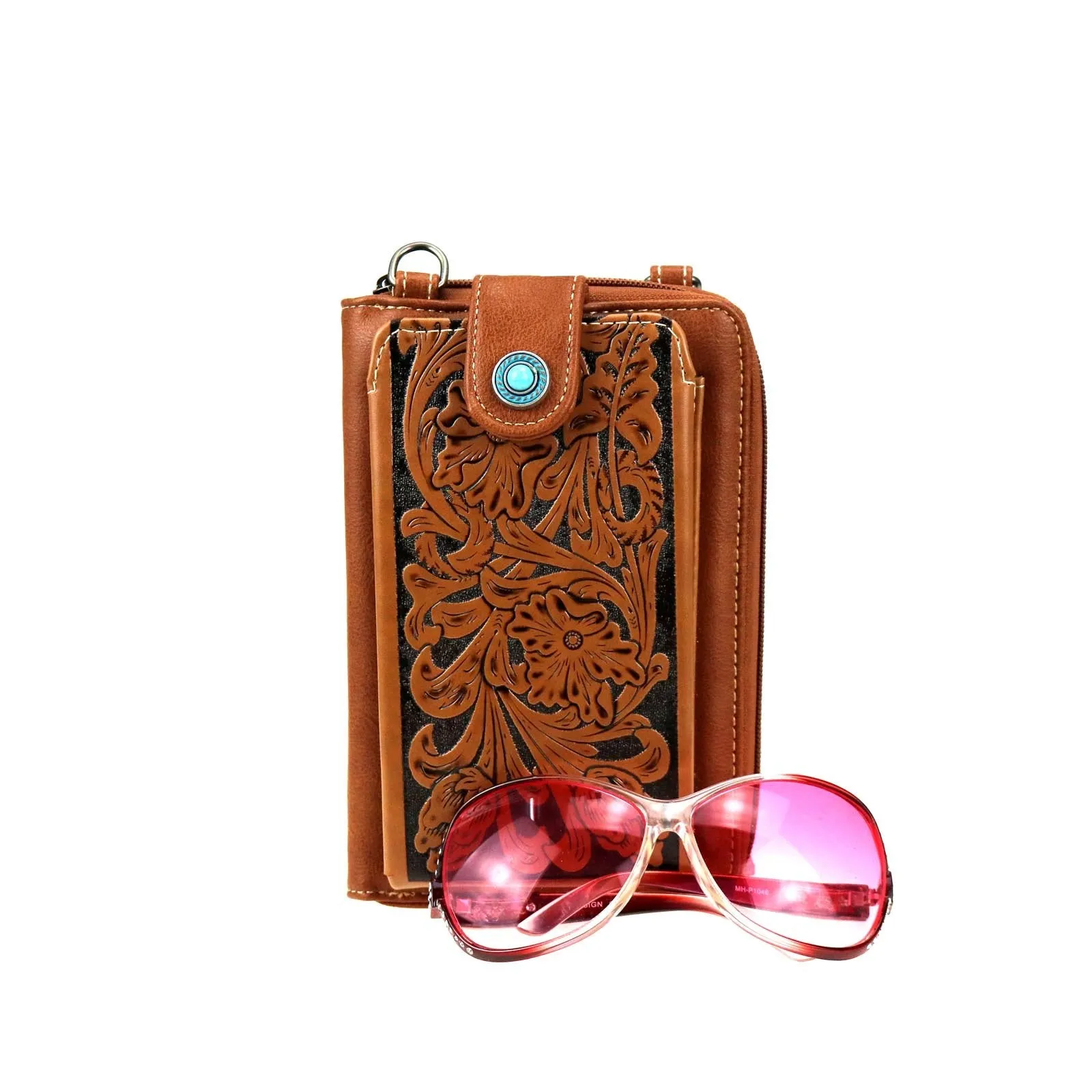 Montana West Tooled Crossbody Phone Purse