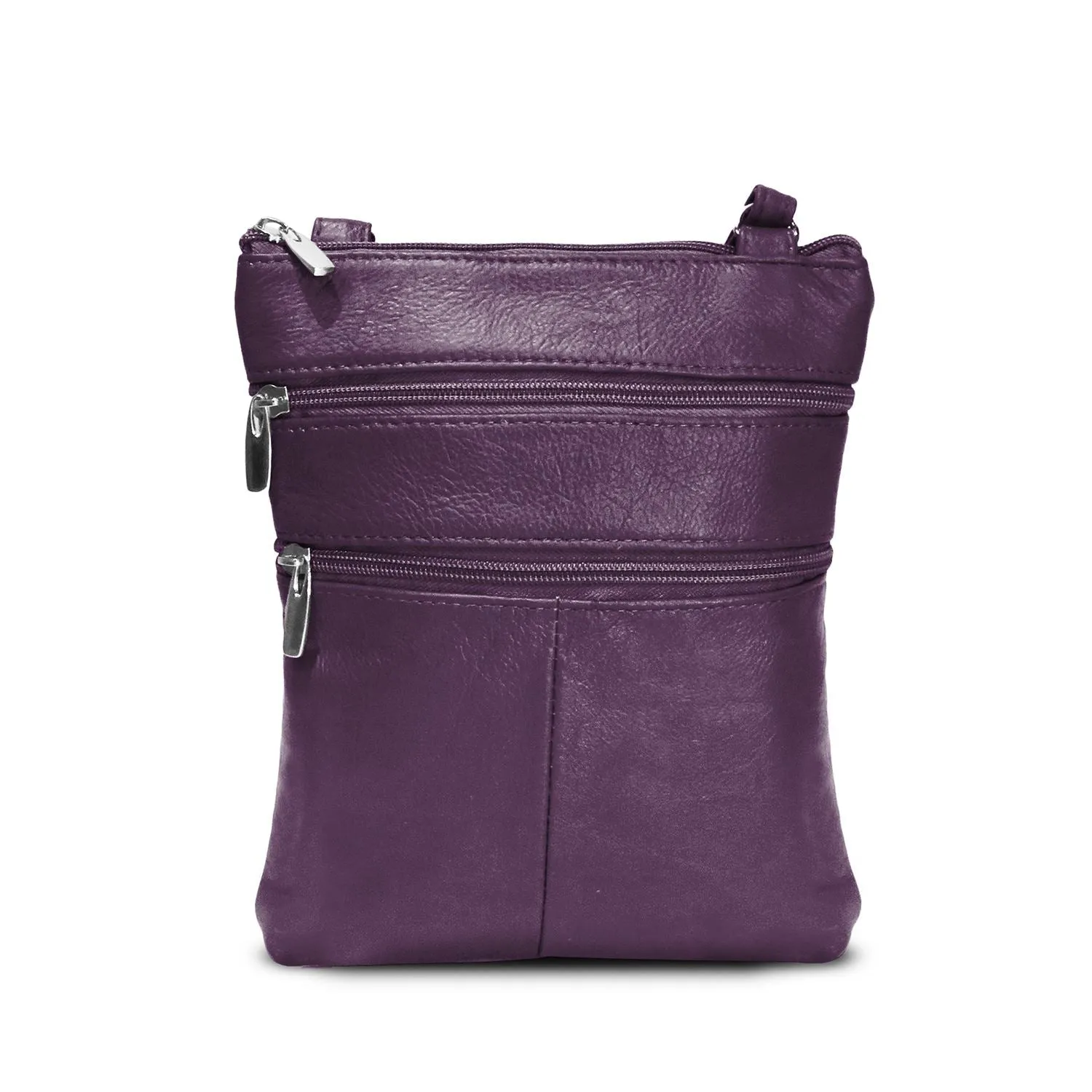 Multi-Pocket Leather Crossbody Purse Bag