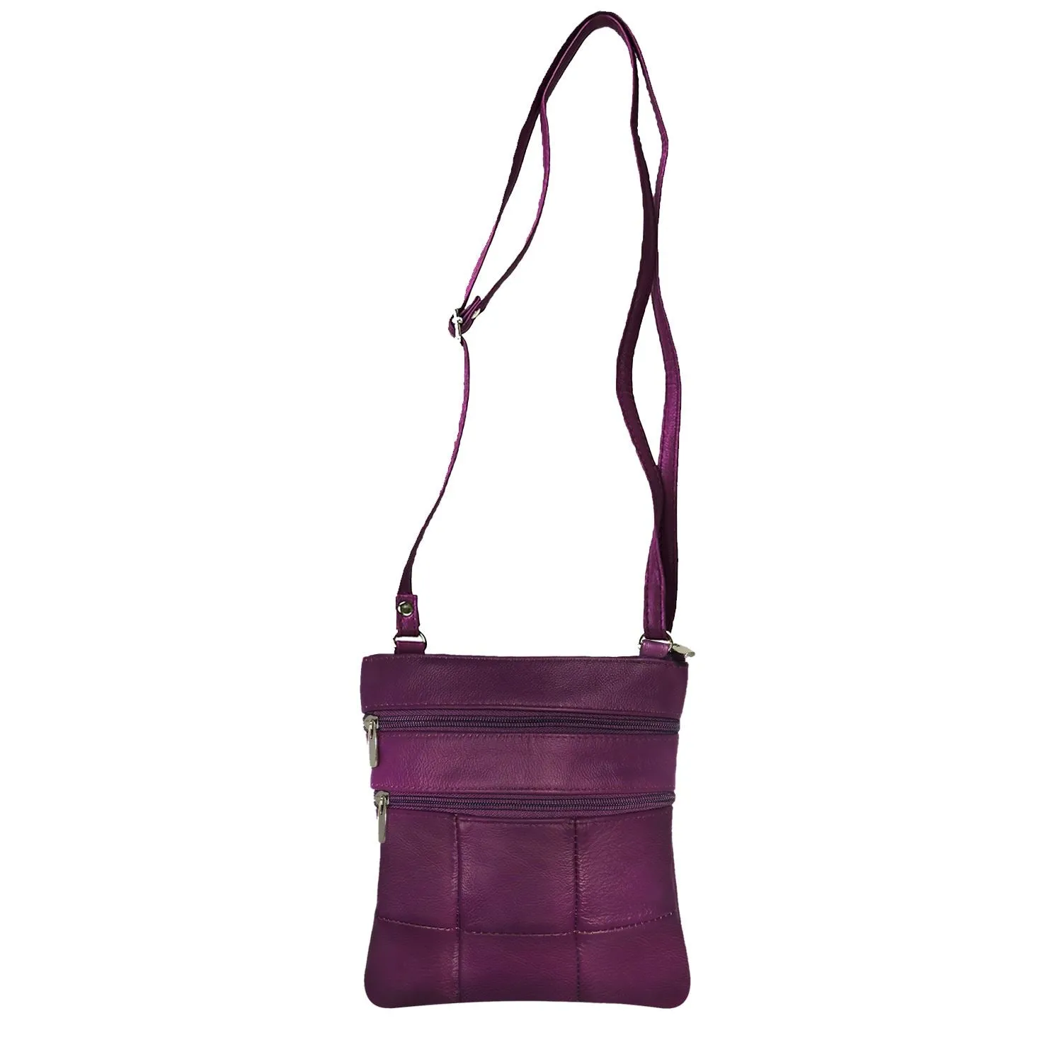 Multi-Pocket Leather Crossbody Purse Bag