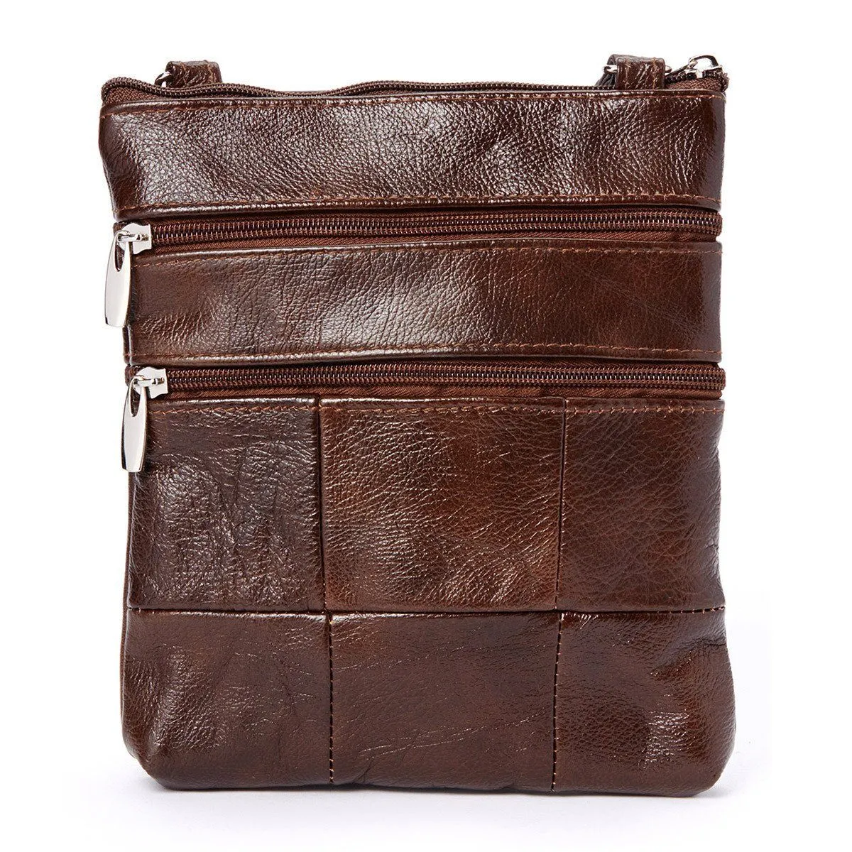 Multi-Pocket Leather Crossbody Purse Bag