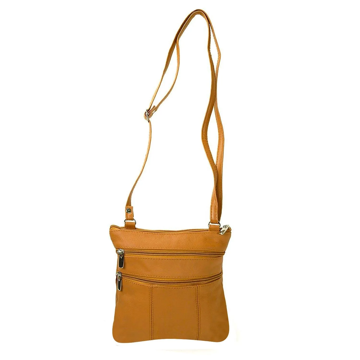 Multi-Pocket Leather Crossbody Purse Bag