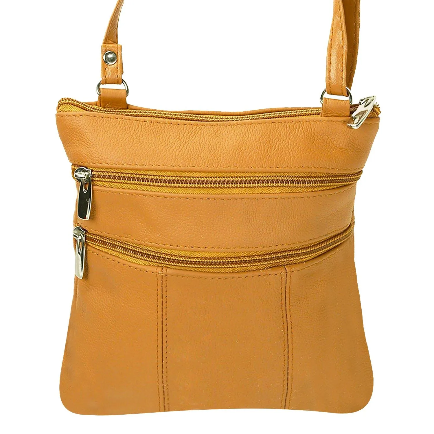 Multi-Pocket Leather Crossbody Purse Bag