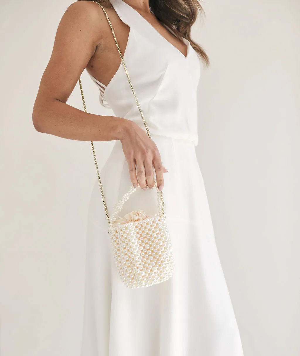 Pearl Bucket Bag - Gold