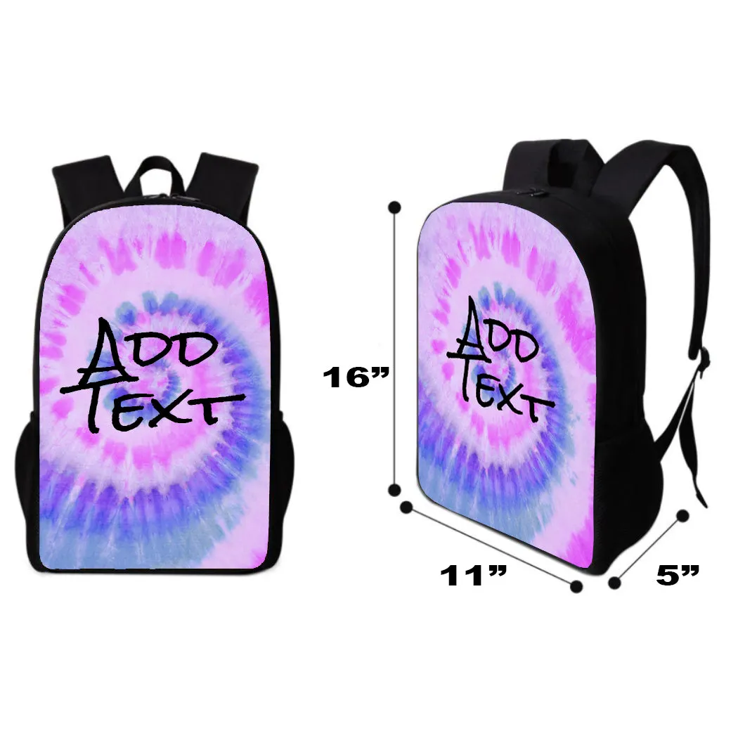 Personalized Tie Dye Backpacks / Lunch Bag / Duffel Bag / Bottle