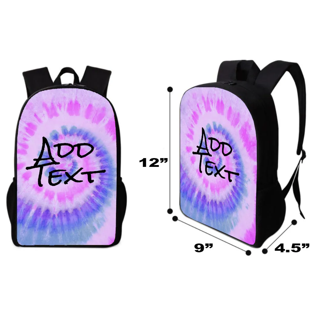 Personalized Tie Dye Backpacks / Lunch Bag / Duffel Bag / Bottle