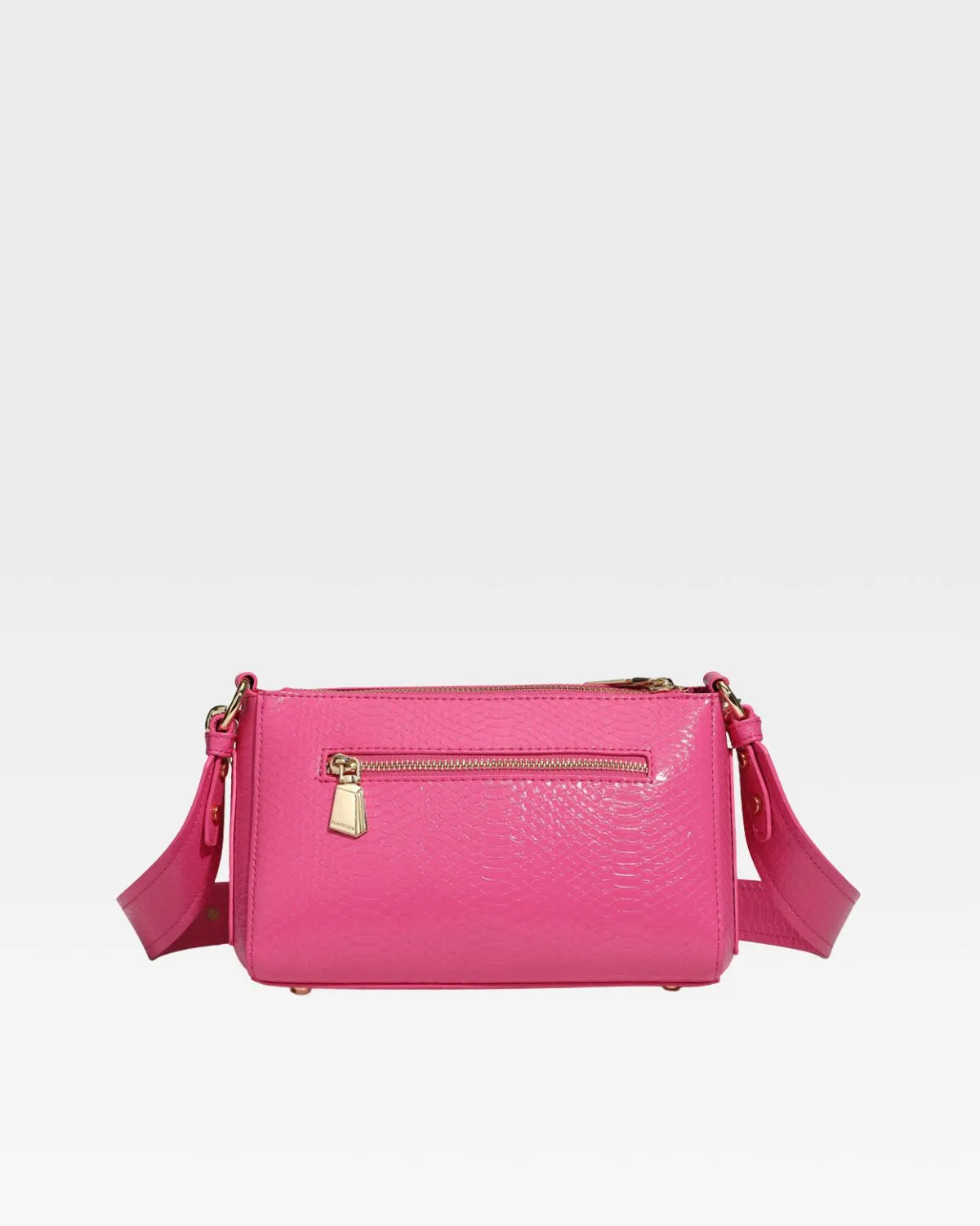 Pink Faux Python Shoulder Bag