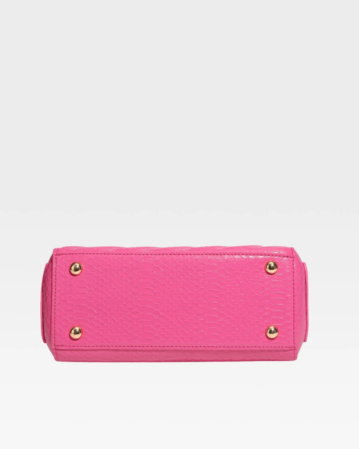 Pink Faux Python Shoulder Bag