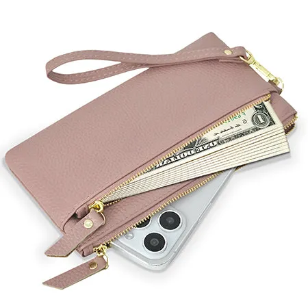 Pink NGIL Genuine Leather Wristlet Handbag