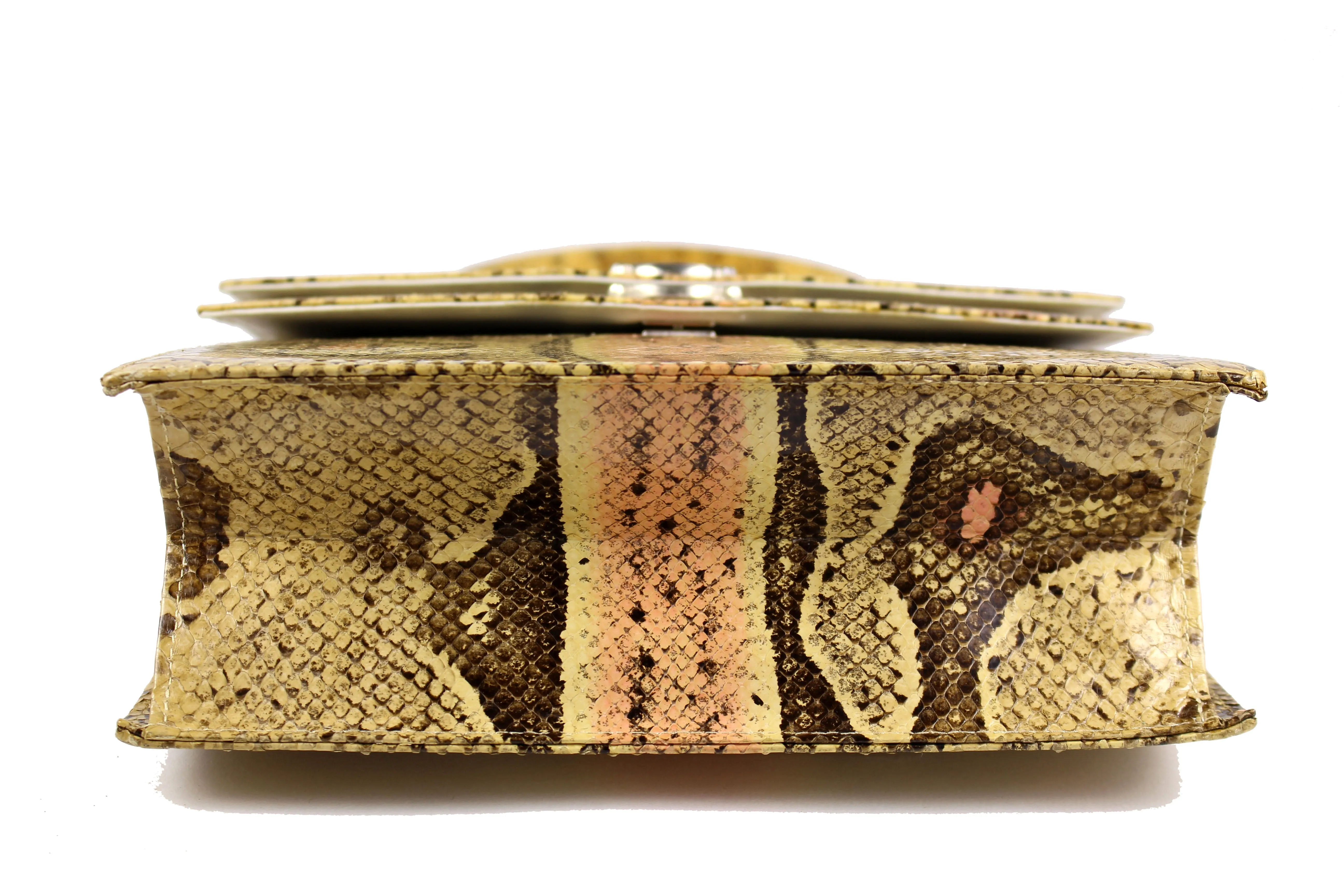 Pressed snake skin handbag in natural color