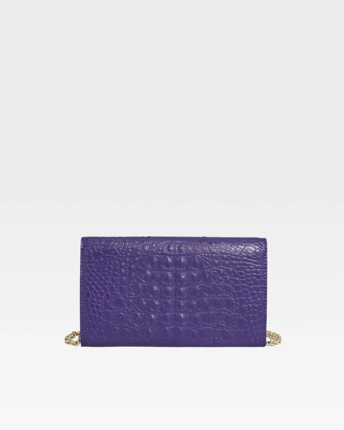 Purple Apollo 2 Faux Crocodile Skin Clutch Shoulder Bag