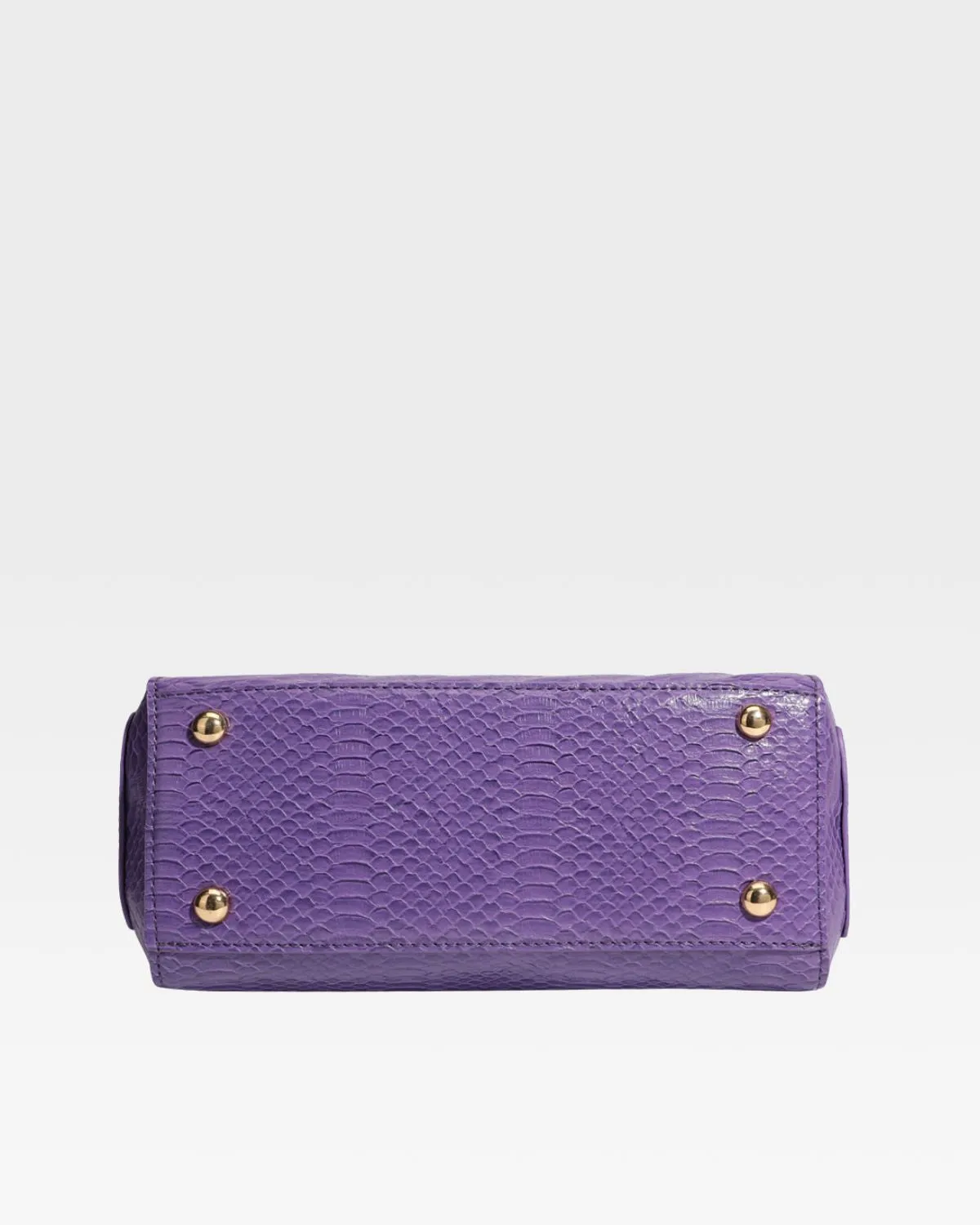 Purple Faux Python Shoulder Bag