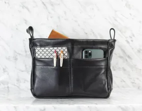 Purse Insert - Black leather