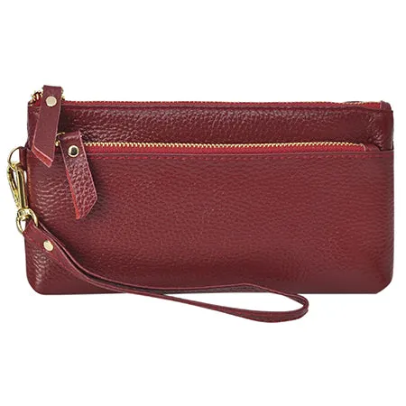 Red NGIL Genuine Leather Wristlet Handbag