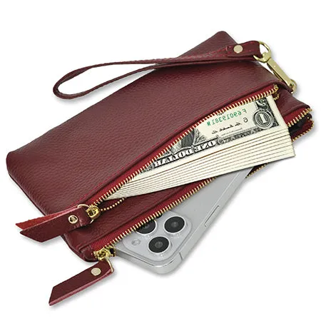 Red NGIL Genuine Leather Wristlet Handbag