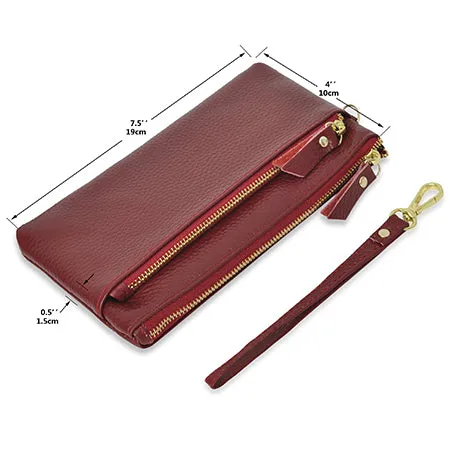 Red NGIL Genuine Leather Wristlet Handbag