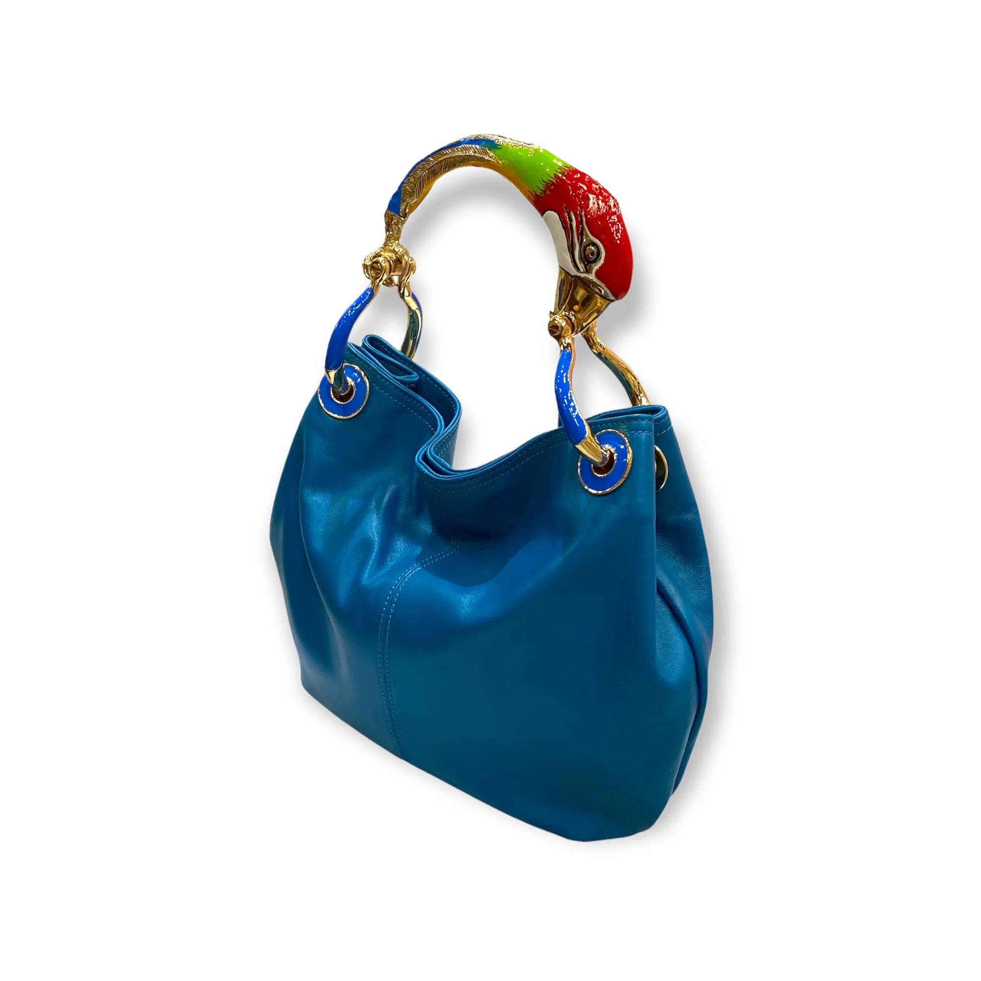 RED PARROT SMALL HANDBAG  IN HIGHT QUALITY LEATHER