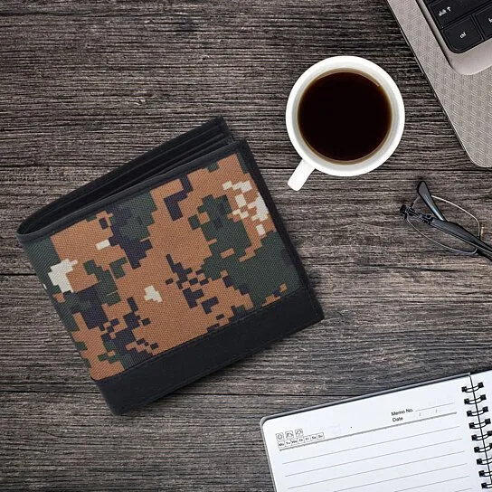 RFID Camouflage Billfold Leather Wallet