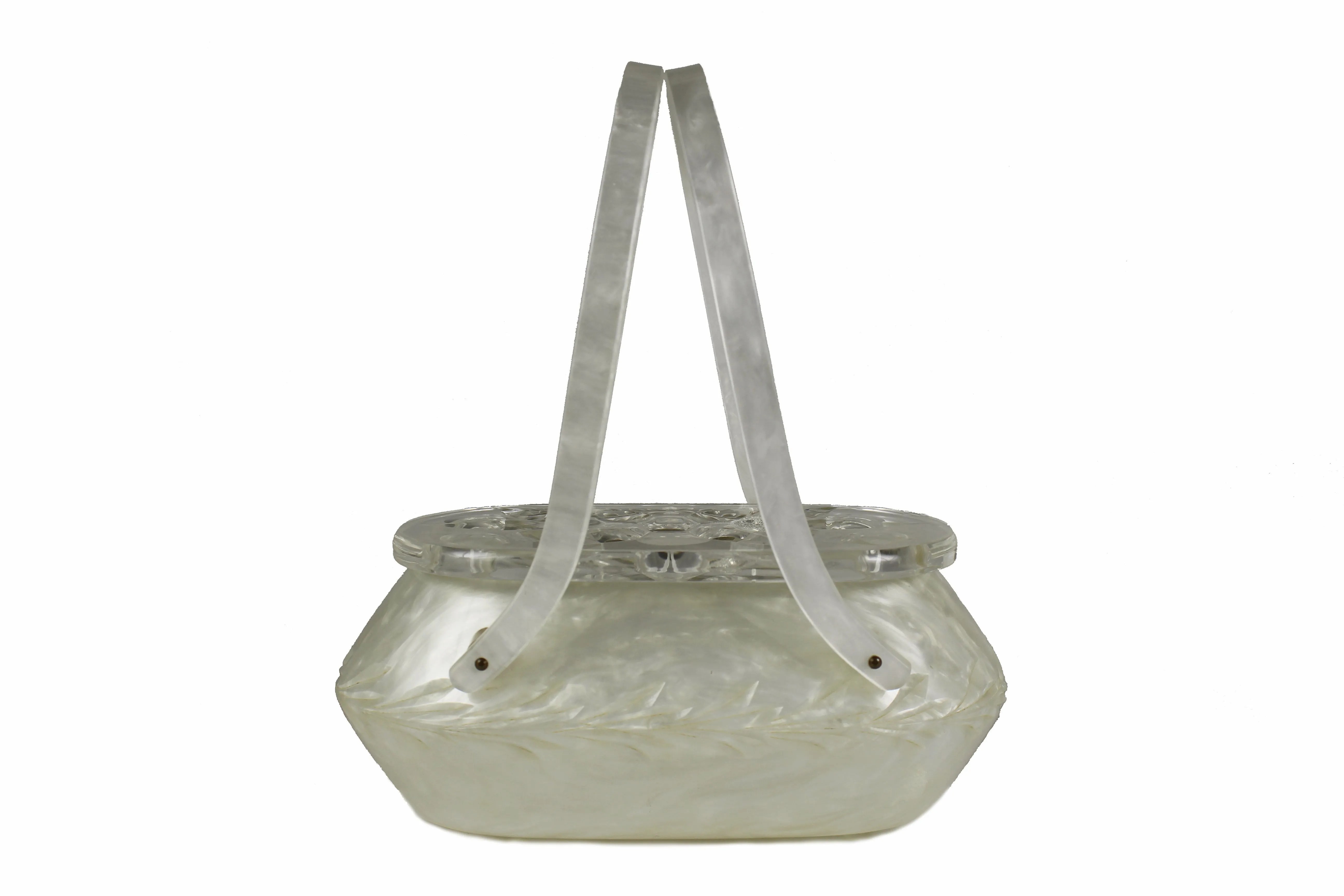 RIALTO marble white lucite handbag