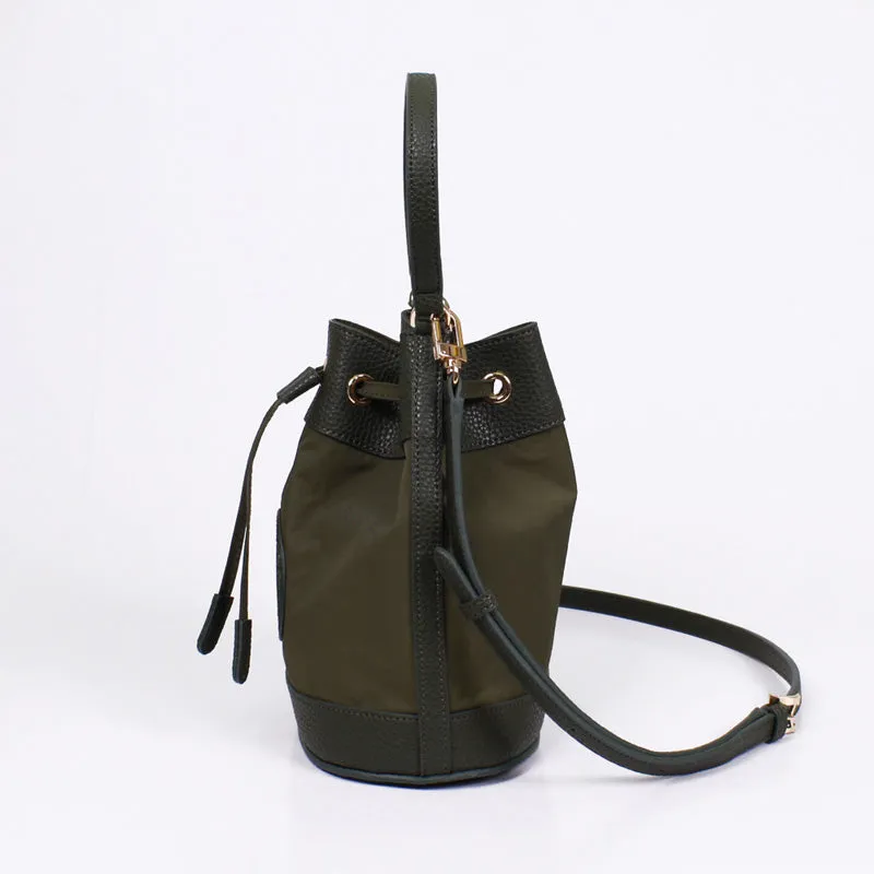 rio shoulder khaki bucket bag