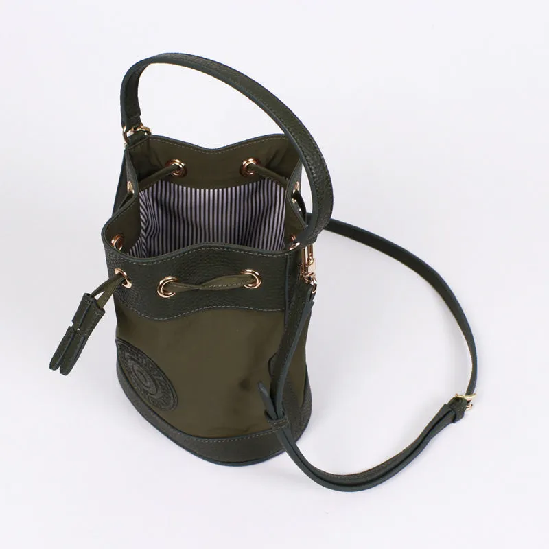 rio shoulder khaki bucket bag