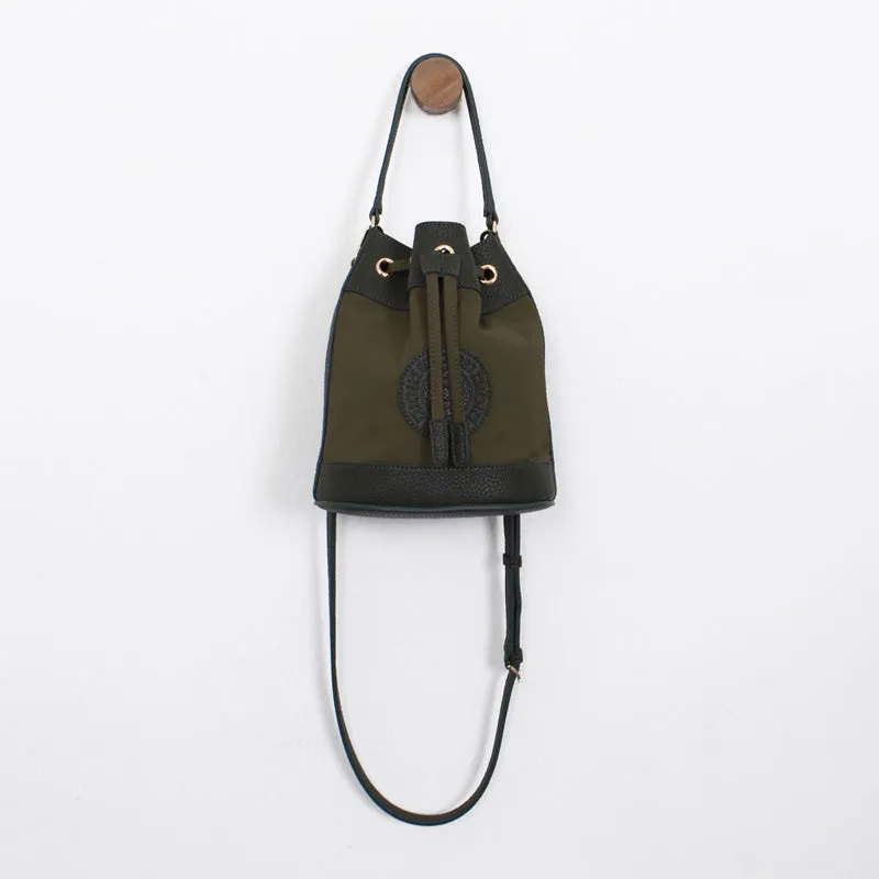 rio shoulder khaki bucket bag