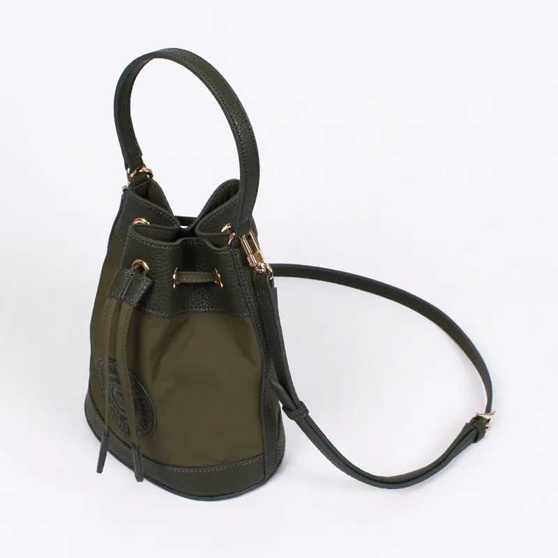 rio shoulder khaki bucket bag