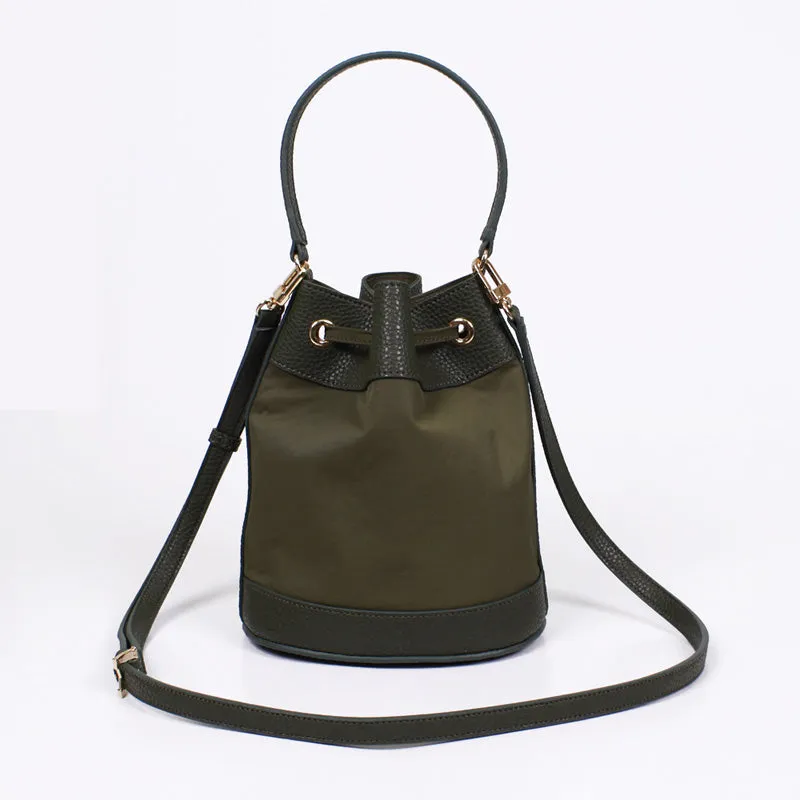 rio shoulder khaki bucket bag