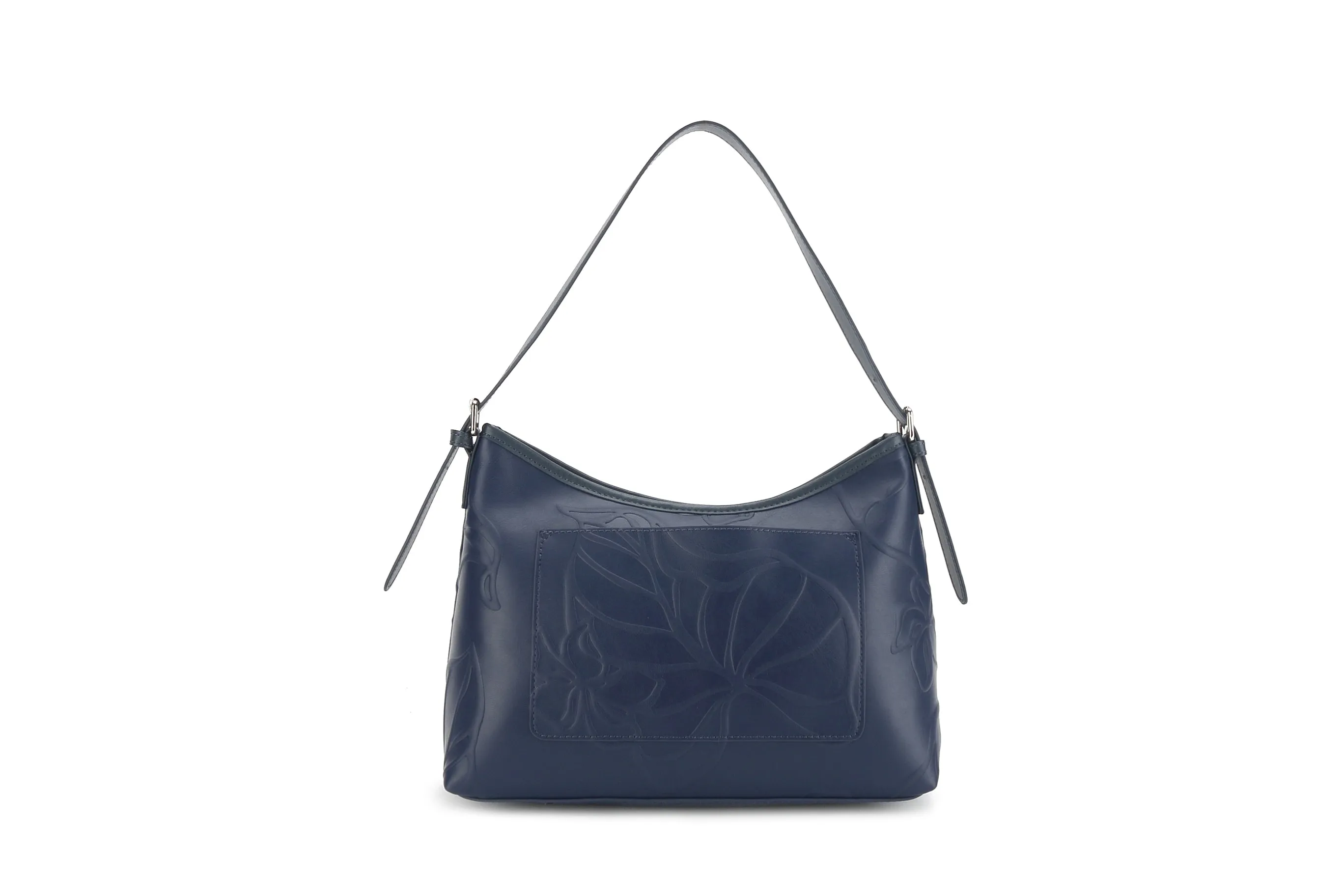 Shoulder Bag Edith Kalo Embossed Navy