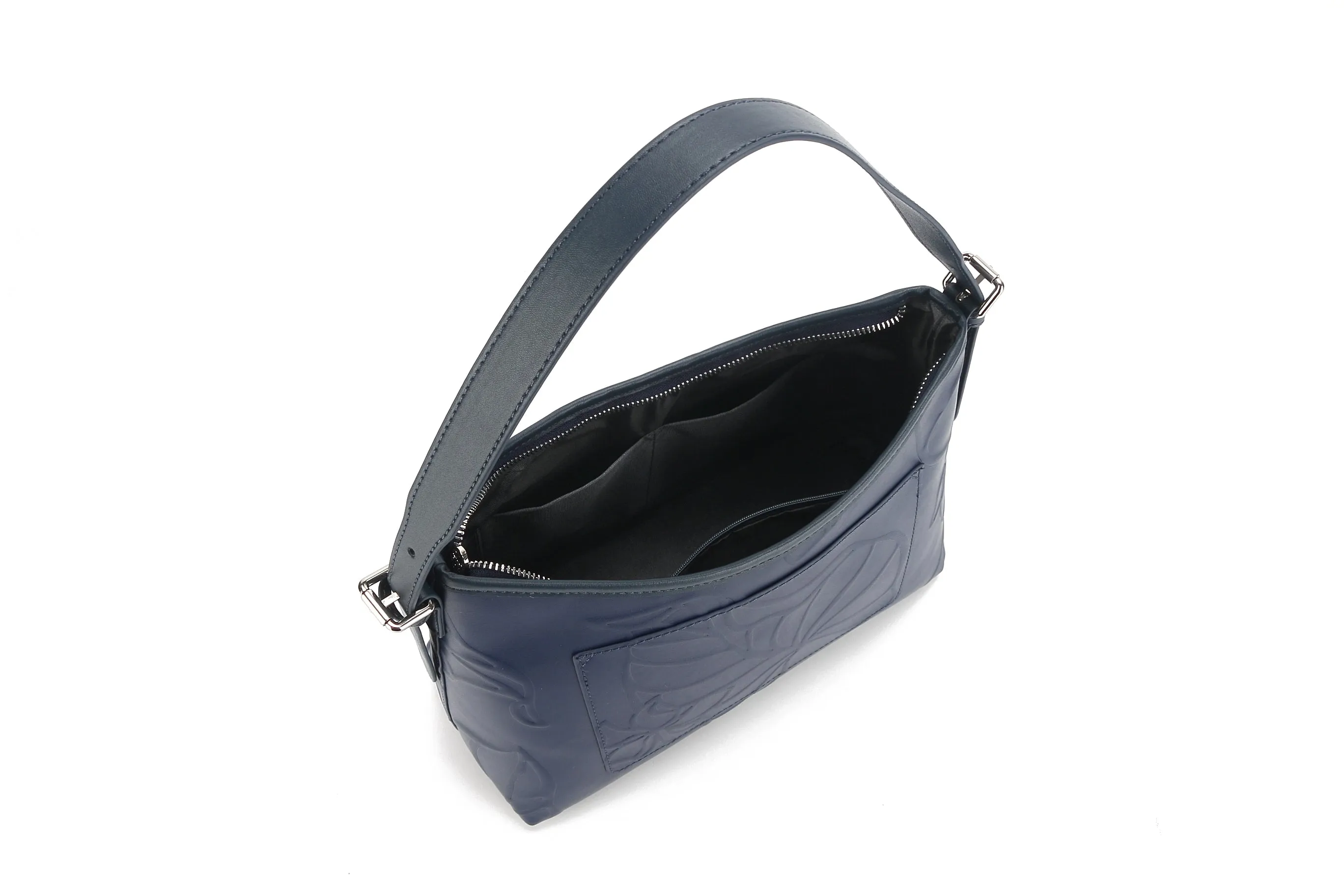 Shoulder Bag Edith Kalo Embossed Navy