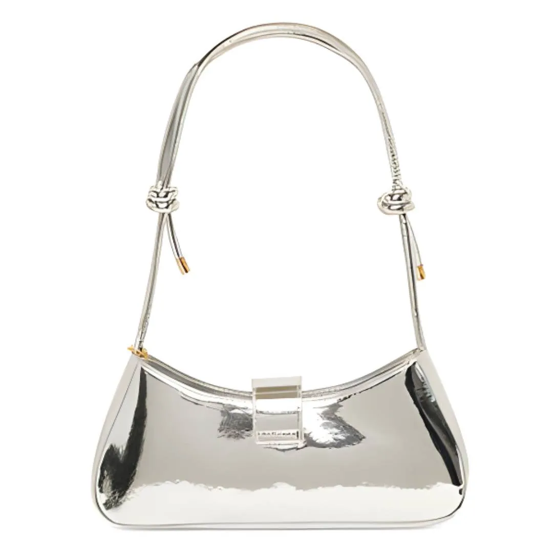 Silver Patent Shoulder Purse