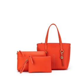 Tara Orange 3 Piece Handbag Set