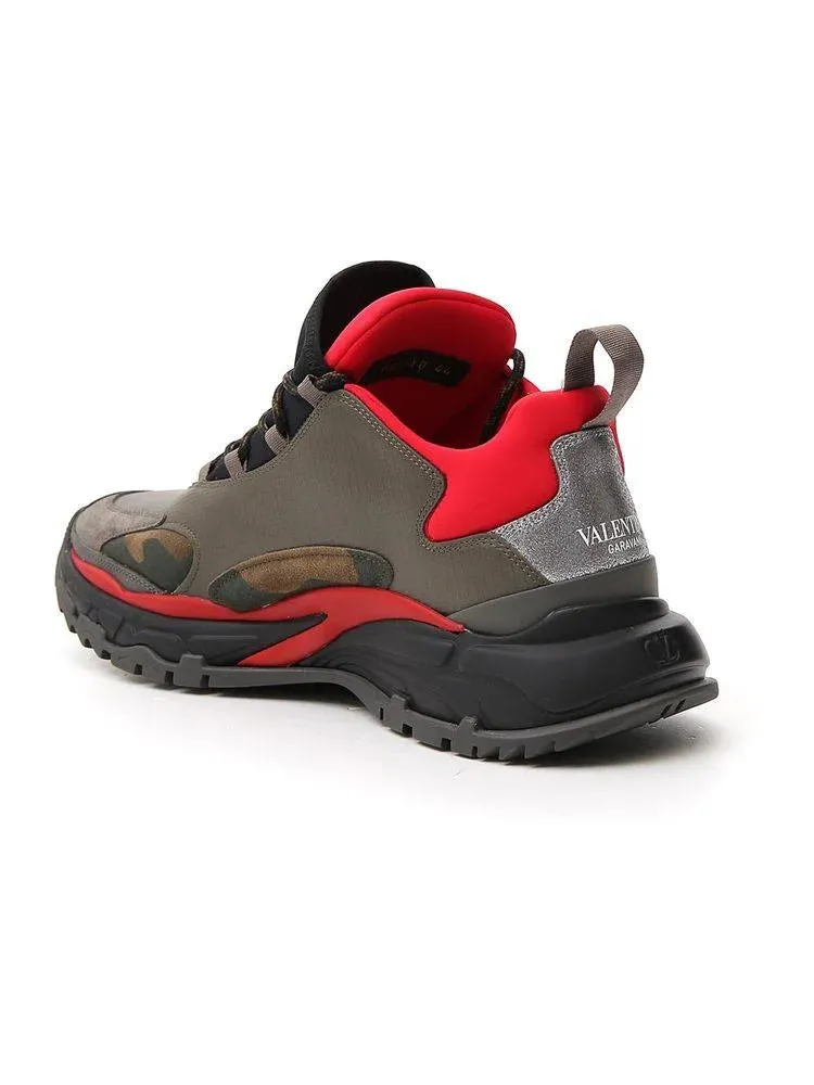 Valentino Garavani Men's Trekking Trainers - ARMY GREEN/RED