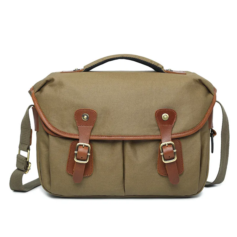 Waterproof Canvas Camera Bag Canvas DSLR Camera Shoulder Bag Vintage Messenger Bag