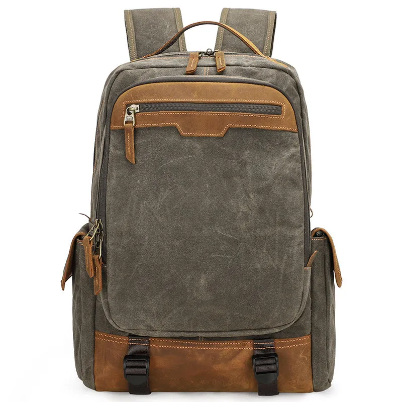 Waxed Canvas Camera Backpack Retro DSLR Camera Backpack Waterproof Laptop Backpack